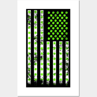 American Shamrock Flag (Neon Green) Posters and Art